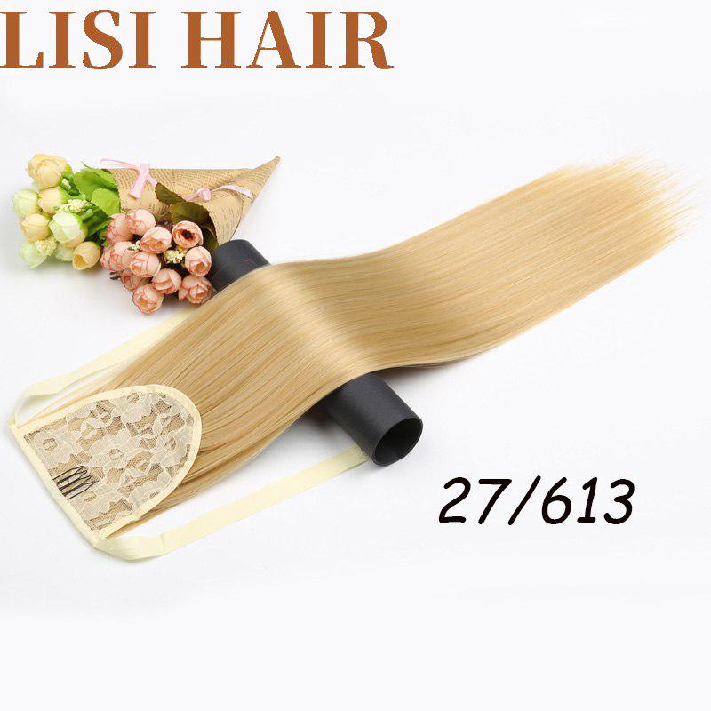 Silky Straight Clip In Drawstring Ponytail Synthetic For Women Hair Extension Heat Resistant Fiber