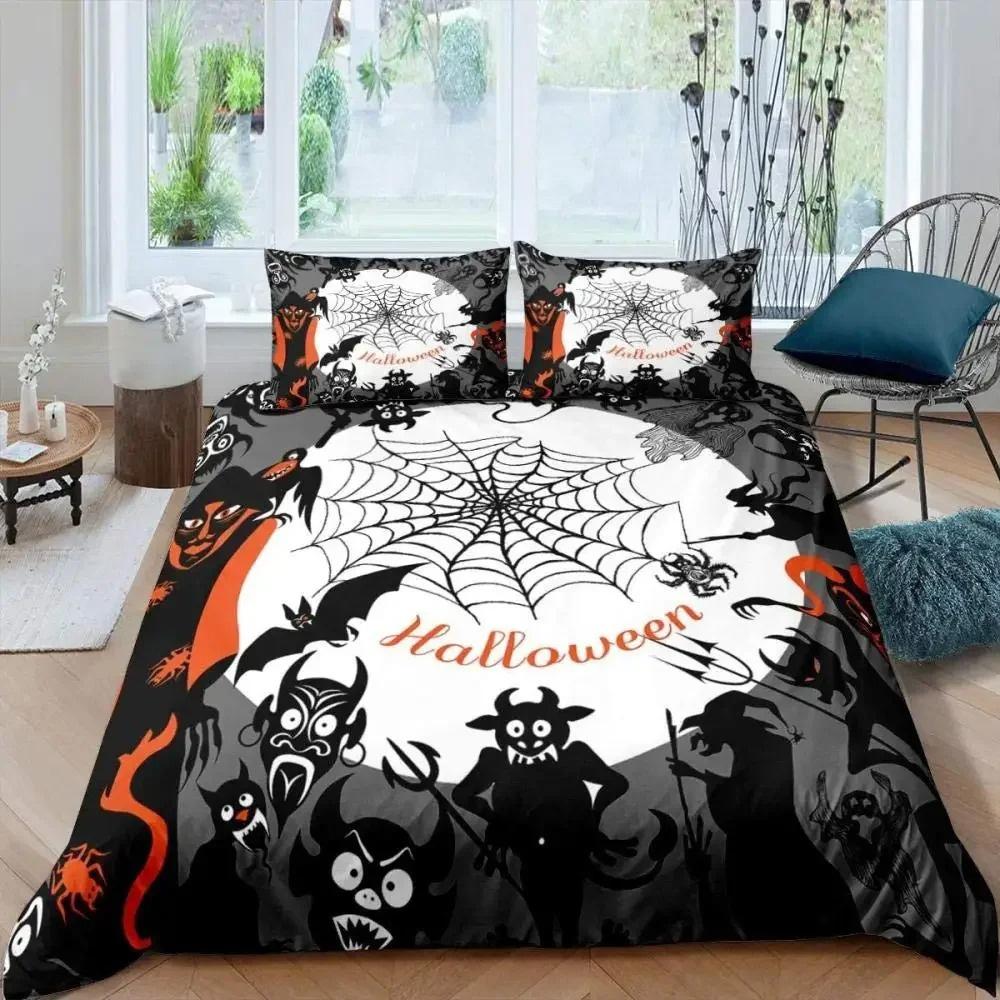 Horror Theme Comforter Bedding Set Halloween Tree Duvet Cover Set With Pillowcase 2/3pcs Comforter Cover For Bedroom Decor
