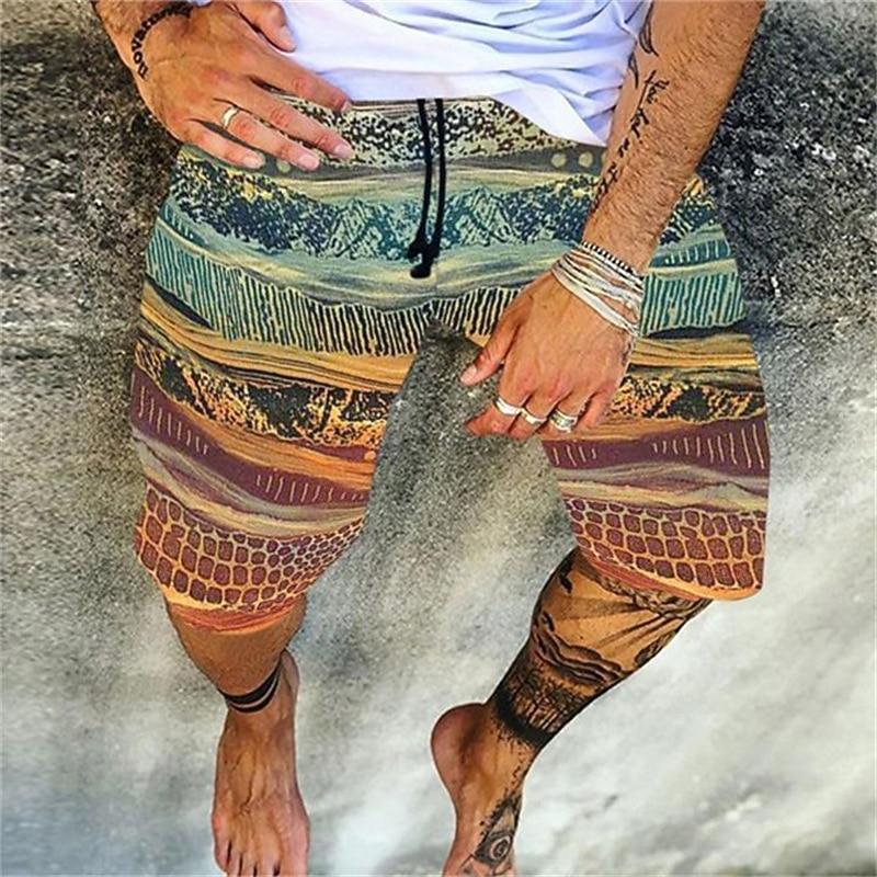 Мужские плавки шорты для плавания boardshorts летние шорты пляжные шорты на шнурке эластичный пояс 3D принт графика быстро