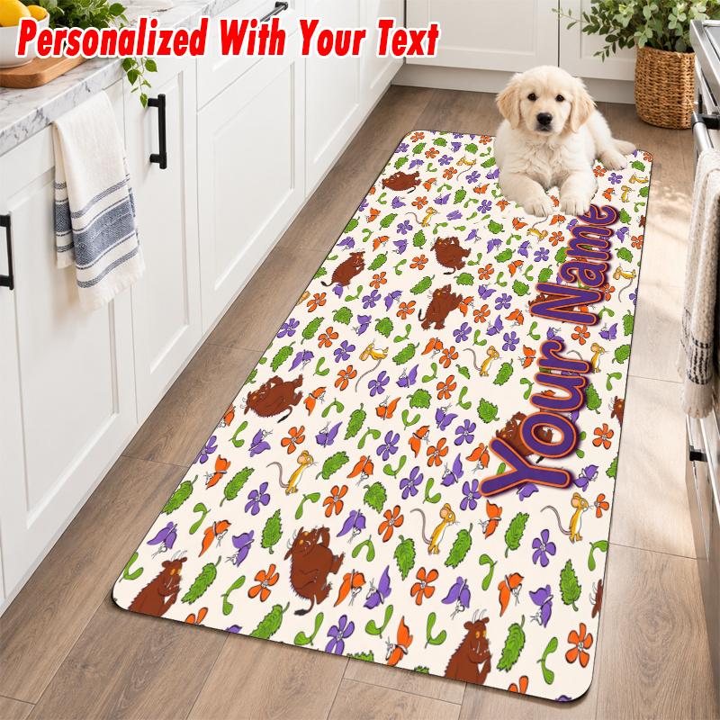 The Gruffalo Custom Text Flannel Floor Rug Soft Kitchen Mat Personalized Non Slip Carpet