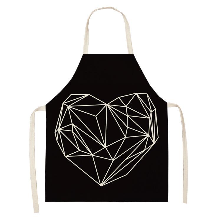 New Printed Women's Kitchen Apron Anti-stain and Oil-proof Linen Apron Dress Men's Chef Cooking Apron Cleaning Children's Apron