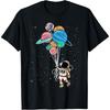 Astronaut Holding Planet Balloons Tshirt BoysGirls STEM Kids T-Shirt