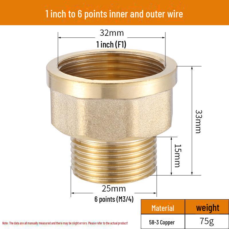 Медный переходник 2346 1/4" для внутренних/внешних соединений проводов - принадлежности для водопроводных/газопроводных труб