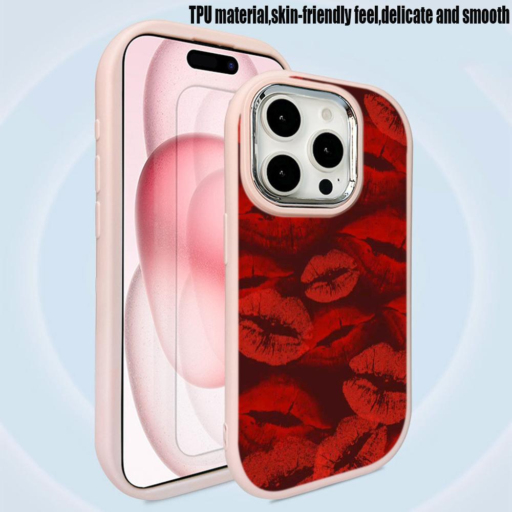 LZ23 Lips Kiss Heart Design Art Soft Phone Case for Samsung S24 Ultra S23 Plus S21 A16 A54 A34 A05 Infinix Hot 40 30i Lens Protection Shockproof Cover