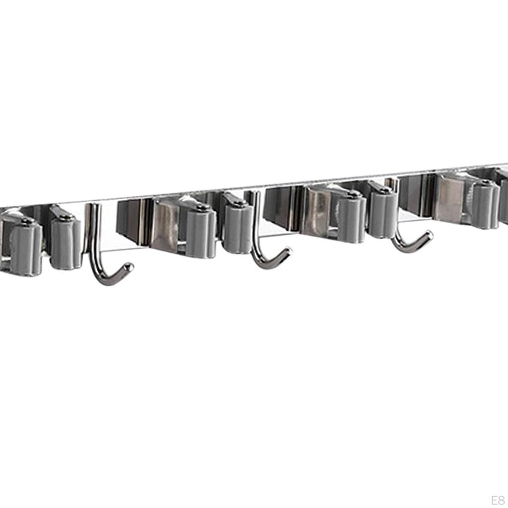 Настенный держатель для швабры и метлы, многофункциональный вешалка для швабры для сада, кладовки, кухни, 2 слота, 3 крючка