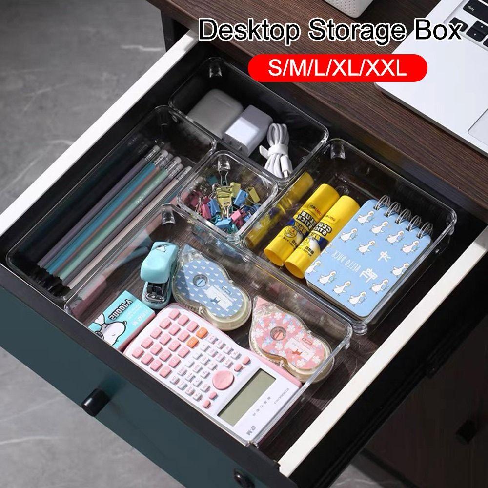 Drawer Desktop Storage Box S/M/L/XL/XXL Cosmetics Organizer Boxes Durable Storage Organizer