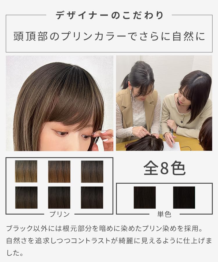 AQUADOLL Wig with Whorl and Bangs, Partial Wig for Women, Medium, One Size Fits Most, JBK. Japanese Black, wgt101JBK