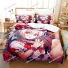 Touhou Project Ремилия Алая Аниме Комплект постельного белья Мультяшный трехсекционный набор Для взрослых и детей Спальня Комплекты пододеяльников 3D девушки-дьяволицы