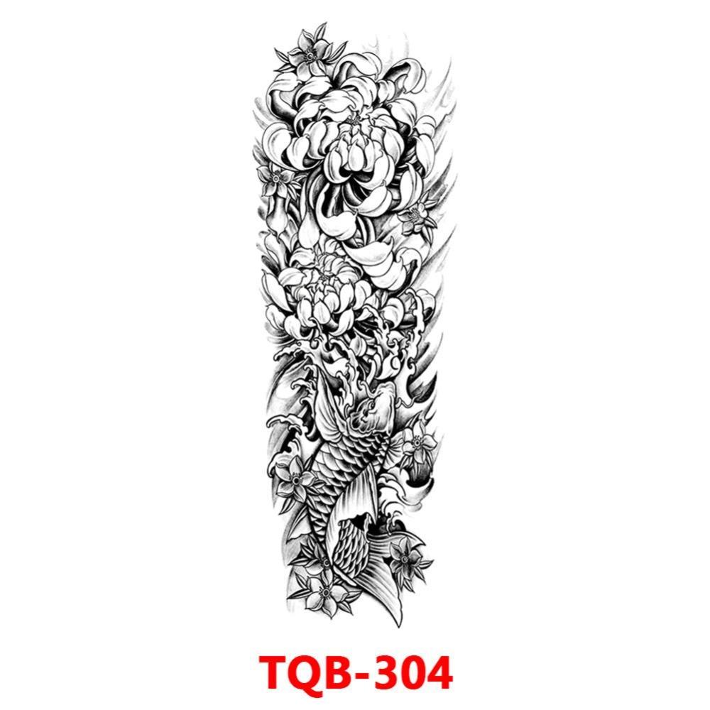 Full Arm Fake Tattoo Sleeve Men and Women Temporary Tattoo Sticker Lion Werewolf Cross Big Arm Tattoo Waterproof