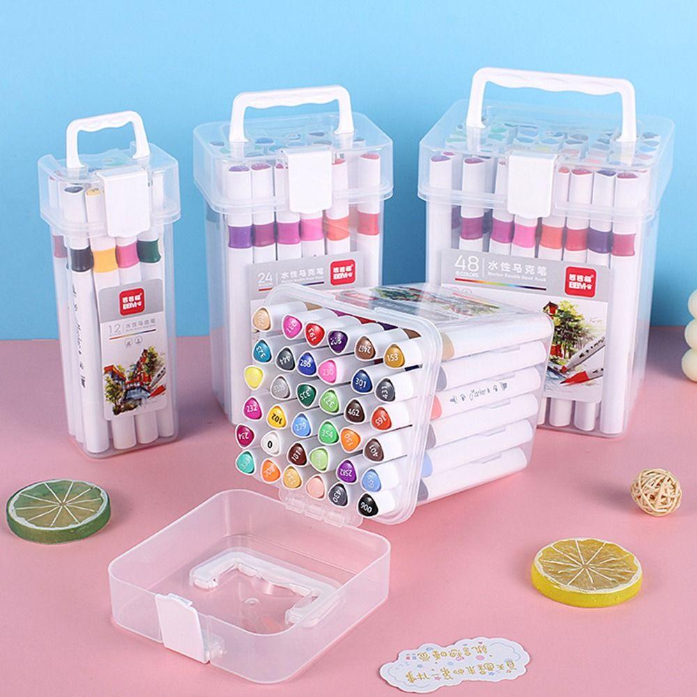 12-48 Colors Comic Sketch Marker Supplies Stationery Paint Manga Brush Art Marker  Children