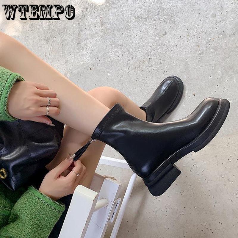 Женские короткие кожаные ботинки из мягкой кожи Коричневые ботинки в британском стиле в стиле ретро на толстой подошве с противоскользящим покрытием Простые повседневные модные модные Harajuku для поездок на работу