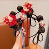 Braid Hair Chinese New Year Headwear Flower Hanfu Hair Sticks All-match Red Bow Hairband  Girls