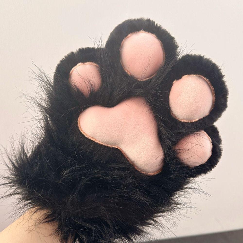 Fursuit Kigurumi Plush Cat Paw Gloves Cartoon Cosplay Props Cute Cat Claw Mittens  Club
