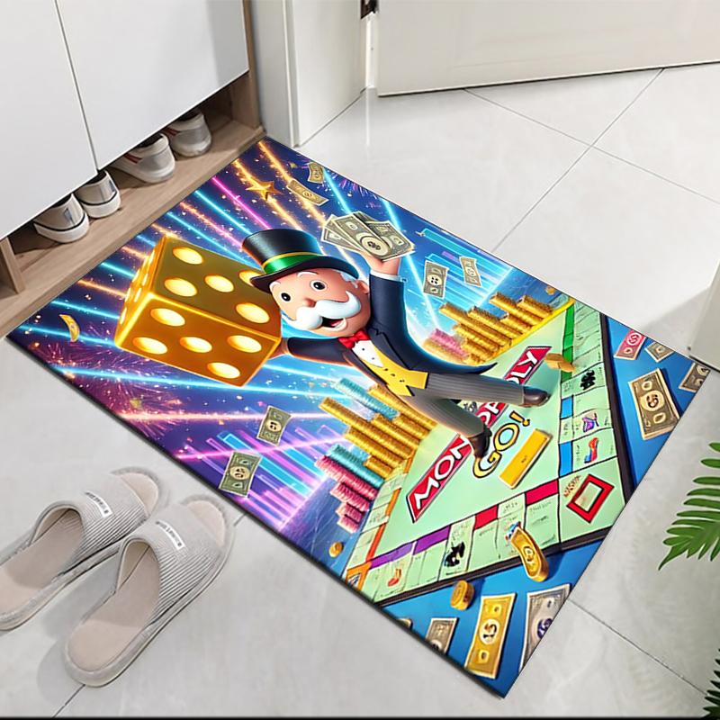 Monopoly Printed Carpetrugfor Office Chair Living Room Bedroom Kitchen Room Decor Gifts