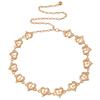 Modern Heart Pendant Metal Waist Chain With Engraving For Women Formal And Casual Outfits
