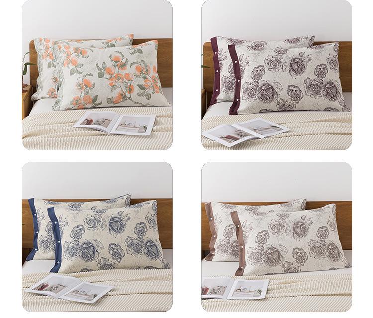 Наволочка из чистого хлопка с марлевой фактурой: Не скатывается, не выцветает, впитывает пот, устойчив к пятнам - Идеально для взрослых.