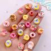 50pcs Colorful Resin Mini Painted Cheese Heart Star Chocolate Donut Nail Art Flatback Stone Figurines Scrapbook DIY Decor Crafts