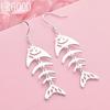 925 Sterling Silver Fish Pendant Earrings Wedding Jewelry