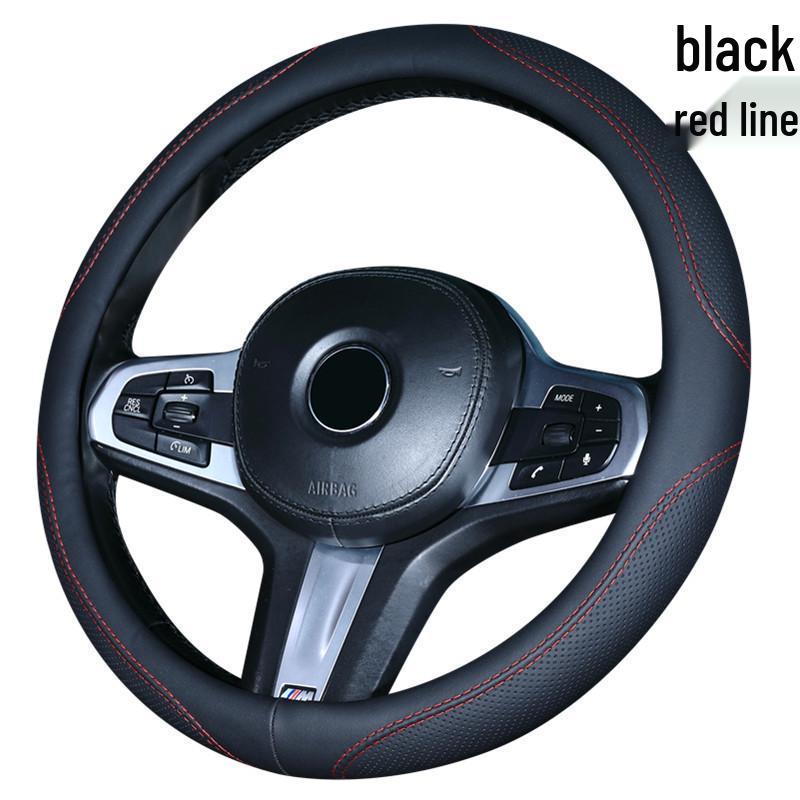 Universal Anti-Slip Carbon Fiber Steering Wheel Cover, Sweat-Absorbent, Leather, 4-Seasons Car Interior Protection
