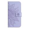 For TCL 60R 5G Case Sunflower Imprint Leather Wallet Phone Cover with Wrist Strap