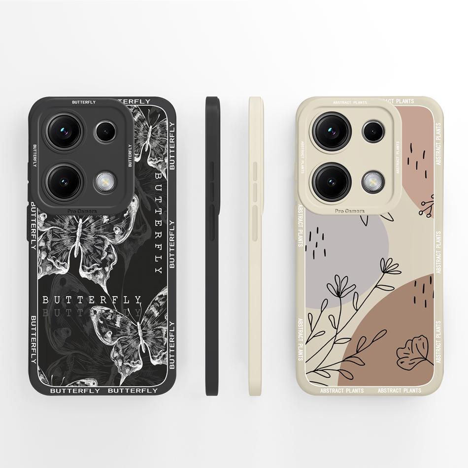 For Xiaomi Redmi Note 14S Case Elegant Butterfly Soft Premium Liquid Silicone Back Cover For Redmi Note 14 S Note14S 4G Fundas