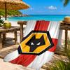 Wolves Team Emblem Printed Microfiber Beach Towel, Soft And Absorbent, Quick-Dry, Ideal for Summer Travel, Beach Essential, Swimming Pool