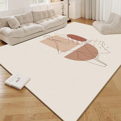 Modern Artistic Crystal Velvet Area Rug – Oversized Stain-Resistant Living Room Carpet, Soft Bedroom Bedside Floor Mat