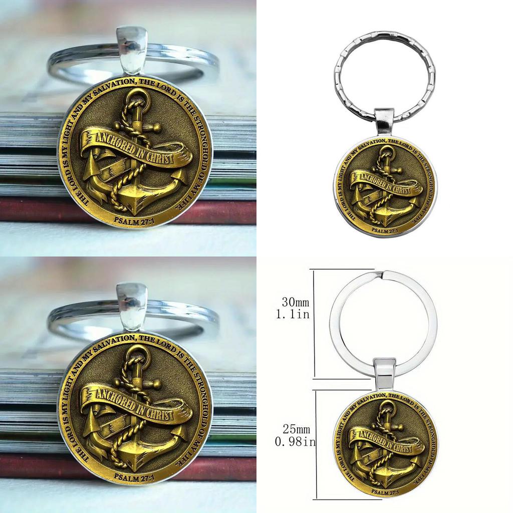 Металлический брелок-якорь со стеклянным кулоном Для вечеринки и подарков на выпускной