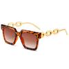 Ins New Retro Candy Color Square Women Sunglasses Luxury Brand Trend Chain Frame Design Men High Quality Uv400