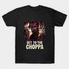 Мужская черная футболка с принтом Get To The Choppa Печать на трансферной бумаге без вырезания Хлопковая футболка