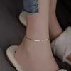 Простой женский ножной браслет, регулируемая длина, цепочка для ног, кулон, браслет для ног, стильный ювелирный подарок