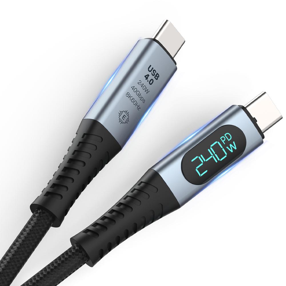 Кабель USB4.0 40 Гбит/с 10 Гбит/с Thunderbolt 4 Type C - C 240 Вт для MacBook Кабель Быстрая зарядка PD Lapt N6U3