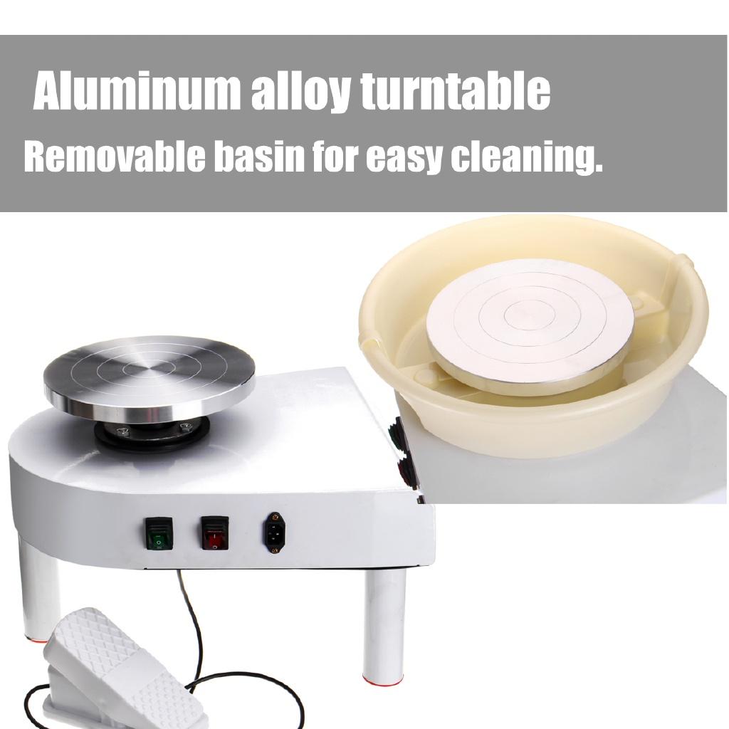 Pottery Wheel Machine 32cm 220V 350W Hand Cranked and Pedal Control Ceramic Work Clay Art With Mobile Smooth Low Noise