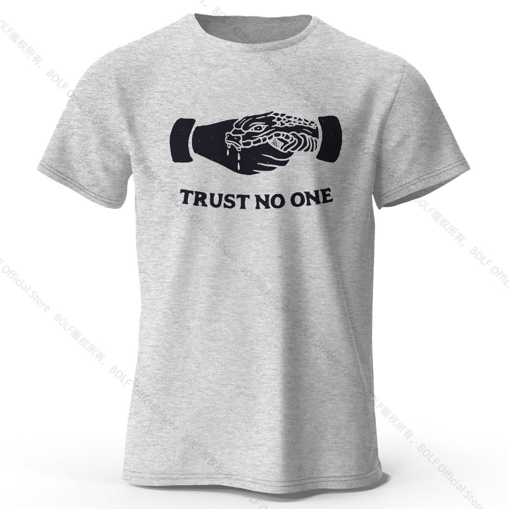 Футболка мужская Trust No One Printed из хлопка, 100% хлопок, Harajuku, свободные футболки с забавным принтом для мужчин и женщин, летние топы