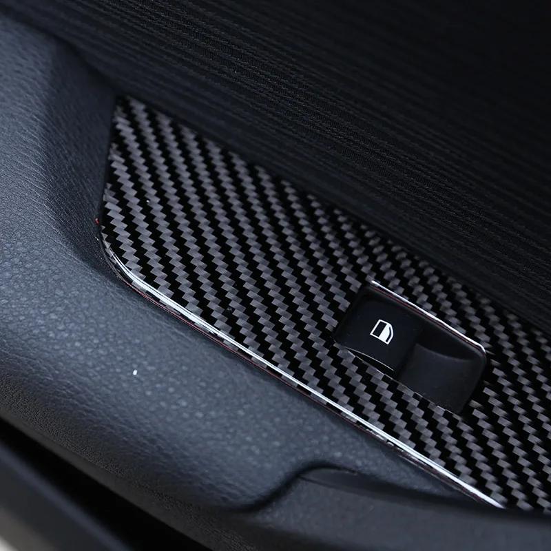 For BMW X1 E84 2009-2015 Car Carbon Fiber Hand Drive Car Window Lift Button Frame Decorative Interior Accessories RHD/LHD