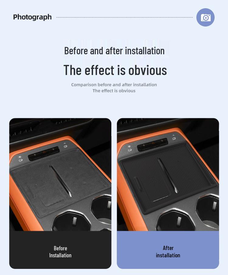 Силиконовая беспроводная зарядная панель, совместимая с Ford: Коврик для телефона на центральную консоль и аксессуар для интерьера автомобиля.