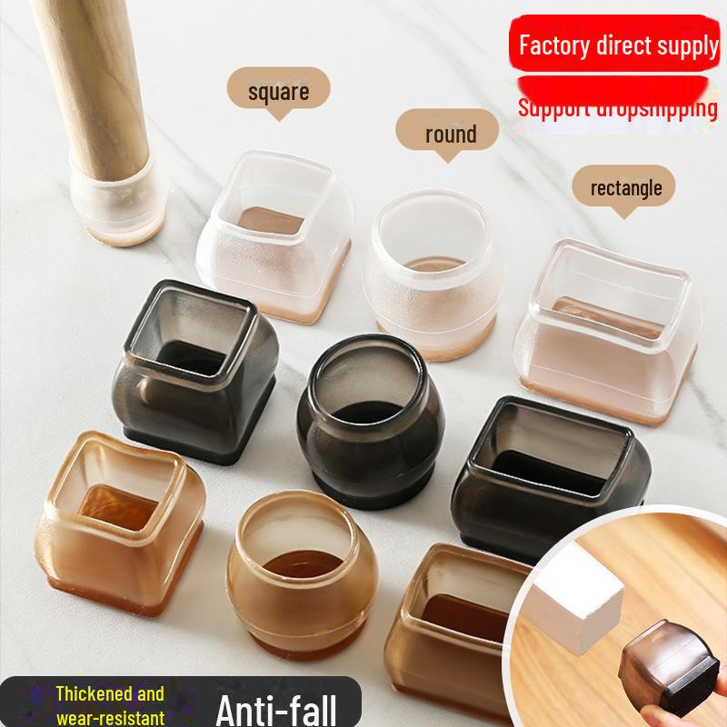 Silent Table and Chair Foot Covers, Thick Wear-Resistant Anti-Slip Pads for Table and Stool Legs