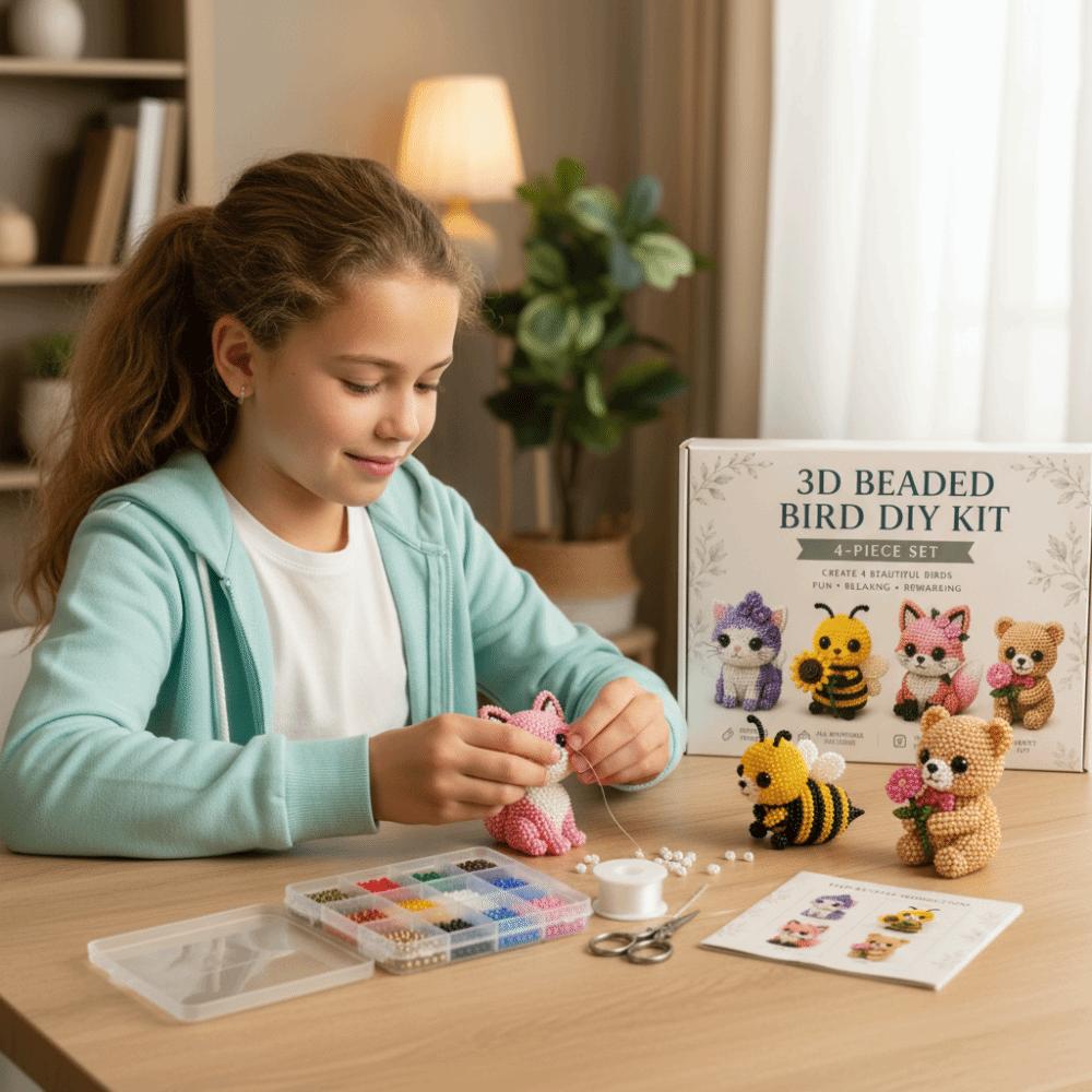 Beginner Friendly 3D Beaded Animal DIY Kit Animal Shape Handmade Craft Kit Home Decoration