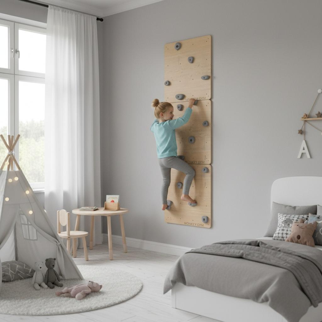 Climbing Wall Square 3 Wood - Gray Grips