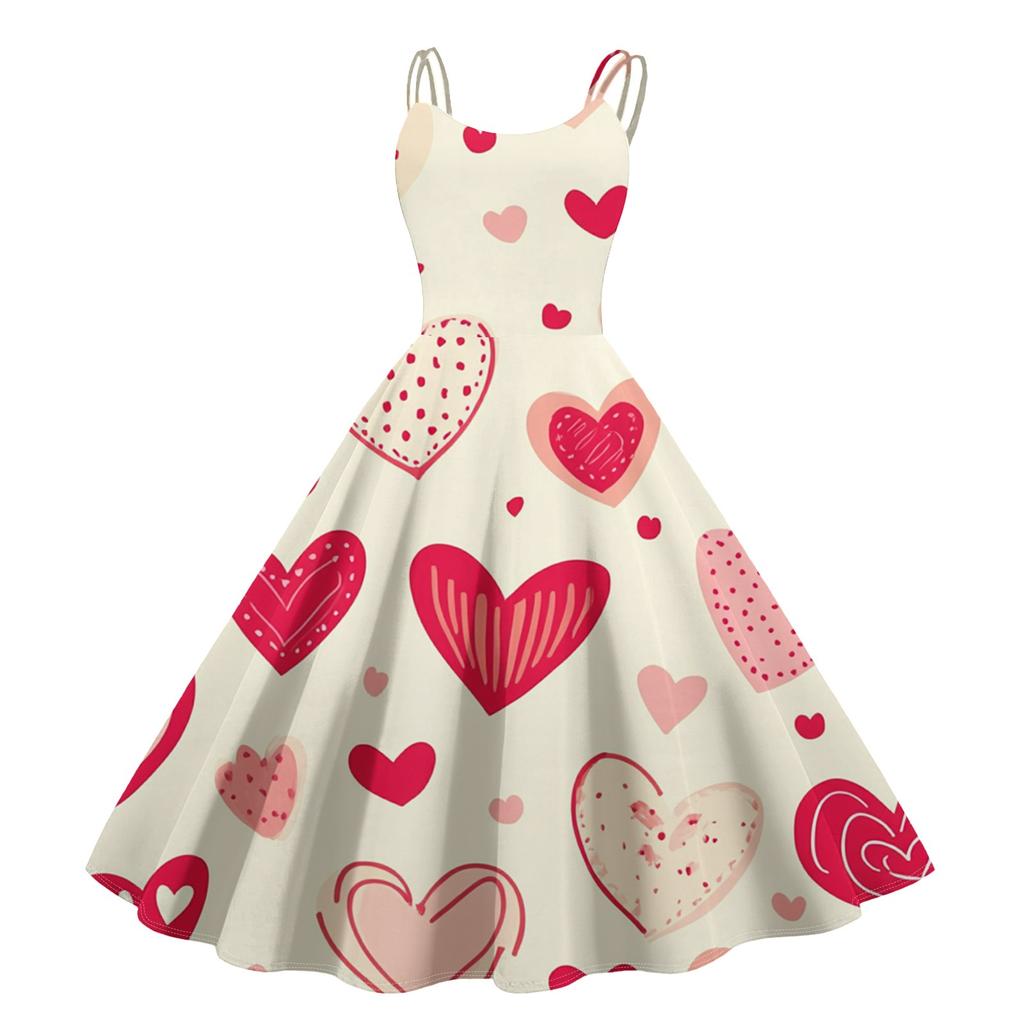 Женское модное коктейльное платье без бретелек с принтом ко Дню святого Валентина в готическом стиле, панк, винтажное платье.