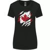 Torn Canada Flag Canadian Day Football Womens Wider Cut T-Shirt