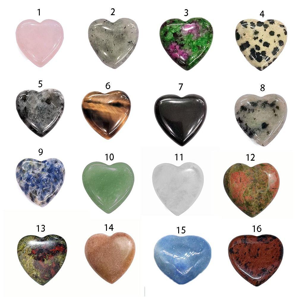 Non-porous Natural Crystal Stones Natural Quartz Crystal Ornaments Heart-shaped Stone  Gift