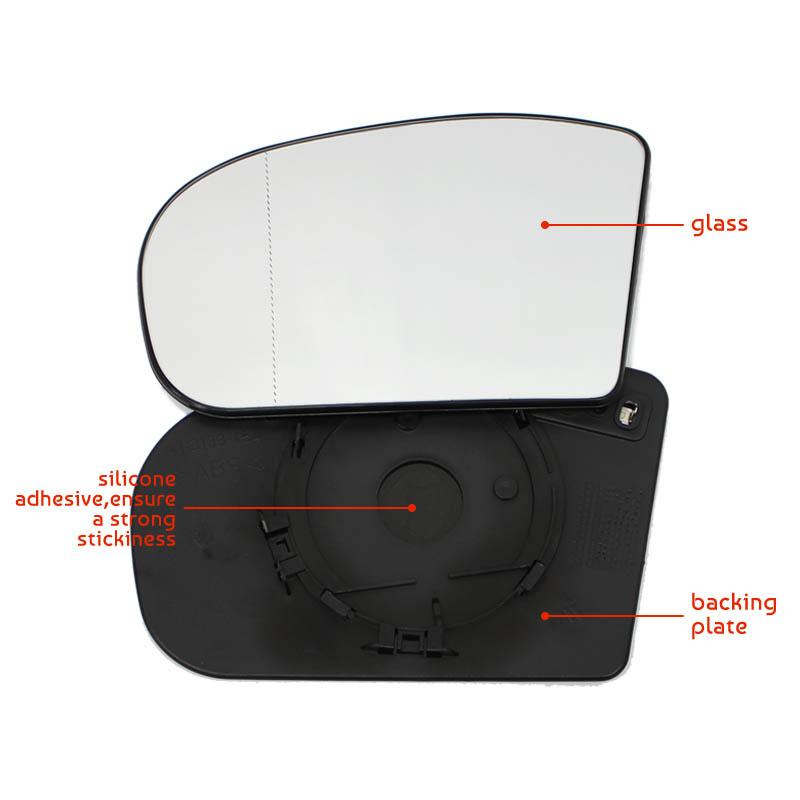 Боковое зеркало заднего вида, стеклянный обогреватель, противотуманное размораживание, дверное крыло, зеркальный лист для Mercedes-Benz E, C-Class W211 W203 01-07