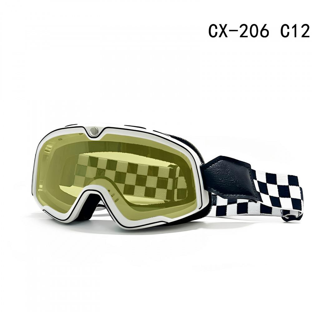 Retro Motorcycle Goggles, Men Women Off-Road Riding Glasses, Windproof Dustproof Moto Sunglasses, Helmet Compatible Protective Eyewear
