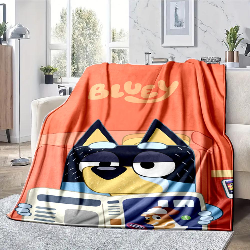 Bluey Theme Printed Blanket - Perfect for Couch, Bed, Travel & Outdoor Use | Machine Washable, Cozy & Durable.