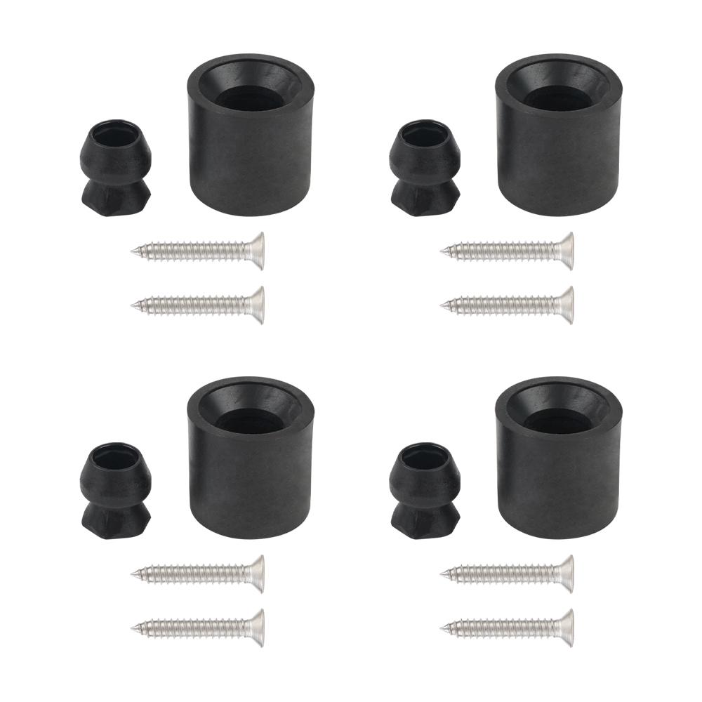 2 Pack/ 4 Pack Trailer Door Holder Kit, Low Profile Rubber Black Trailer Door Holder Bumper Fits For Most RV Trailer
