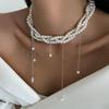 Jewelry Accessories Imitation Pearl Choker Necklace Stacking Tassel Pendant Women Wrap Necklaces