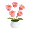 Handmade Knitted Flower Artificial Simulation Potted Bell Orchid Crochet Flowers Home Ornament