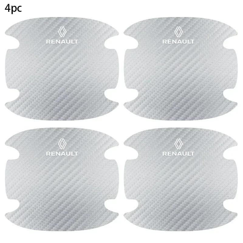 Interior Stickers For Renault koleos duster megane 2 logan clio Auto 4PCS Car Door Handle Bowl Scratch Protector Carbon Fiber S JJ8