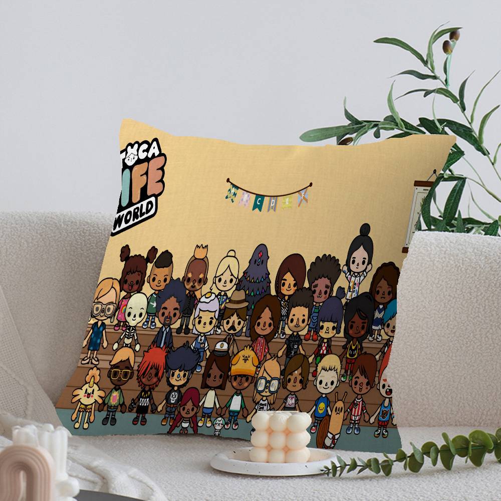 Toca Boca Toca Life World Pillow Anime Pillow Sofa Bed Head Pillow Cover Cushion Cover 45x45 cm Fashion